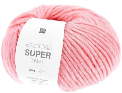 Rico Design 50g essential Super Chunky - Farbe: 21 - Bonbonrosa - eignet sich zum Stricken von Pullovern und anderen Oberteilen