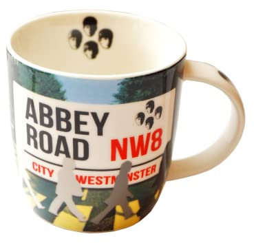 Famous 4 Abbey Road Design Tea / Coffee Mug with Lid, (GG006B)