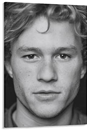 JITENG Heath Ledger Schwarz-Weiß-Schlafzimmer-Dekoration-Poster, coole Kunstwerke, Malerei, Wandkunst, Leinwanddrucke, hängende Bilder, Poster, 60 x 90 cm