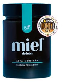 Miel pura de Abeja. Miel de León | Miel de Alta Montaña - 450 gr - Miel de Abeja 100% Natural y Ecológica. Producto Artesano de Cosecha Propia. Sabor Floral - Aroma Intenso. Origen: El Bierzo.