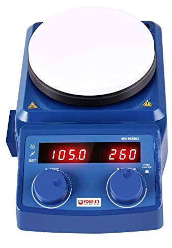 FOUR E'S SCIENTIFIC 5L Agitateur Magnétique Chauffant Digital 280°C/536°F 100-1500RPM Agitateurs Magnétiques de Laboratoire 5000ML Magnetic Stirrer avec Capteur de Température Externe PT1000