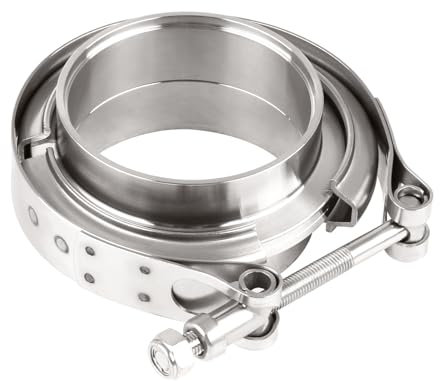 DOCAS 2.35 pouce 59.7mm Kit de Bride de Serrage en V-bande, Bande Bride d'Echappement V-Clamp Tuyau d'Echappement Pince en Acier Inoxydable pour Turbos, universel colliers d'échappement tuyau