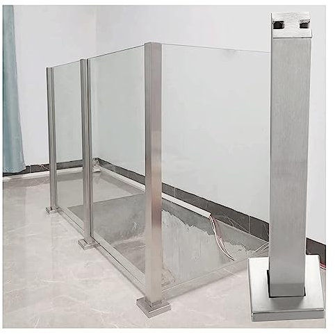 Samnuerly Geländerpfosten, Glaspaneele, Balustradenpfosten, Balkon, Dachboden, Edelstahl-Geländersäule, Treppenpaneele, Geländer-Zapfenklemme