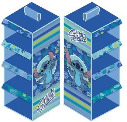 ARDITEX WD16148 Kleiderschrank/Organizer mit 4 Öffnungen, 29 x 28 x 65 cm, von Disney-Lilo & Stitch