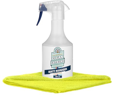 CLEANEXTREME Set Auto Mattlack-Reiniger 500 ml Spray + Mikrofasertuch - Zum intensiven Reinigen von Mattlack, Autolack matt, Matt-Folie. Waschen ohne Wasser