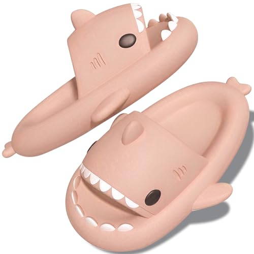 TOPALL Ciabatte Squalo,Pantofole Squalo Donna Uomo, Ciabatte Casa Simpatiche Vertenti,Antiscivolo Morbide Pantofole per Inter ed Piscina Mare Doccia Bambina/Ragazzo/Unisex Estive(Rose,32/33)