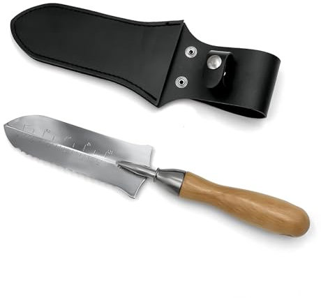 O'Shine Cazzuola da giardino, 178 mm, per diserbo, giardinaggio, scavo, allentamento, piantagione, trapianto, paesaggistico, vanga da giardino con custodia in cui