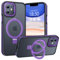 BENTIACC Handyhülle iPhone 11 Hülle, mit Unsichtbarer Ständer, mit Mag-Safe, Militärschutz, [Transluzente Matte] Kratzfeste Anti-Fingerabdruck Stoßfest hülle iPhone 11 (Dunkelviolett, iPhone 11)
