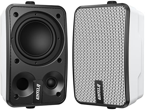 Inwa Cassa Bluetooth Esterni, Altoparlante Montabile a Parete IPX5, Potente Sistema Audio con Bassi, Sincronizzazione fino a 100 Altoparlanti(Coppia, 4 Bassi+1 Alti, Picco di potenza 400W, MZ621)