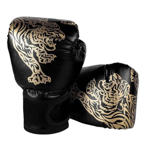 Hwtcjx guanti pugilato, guantoni boxe, guanti sacco boxe, Guantoni da boxe per bambini, guanti da boxe in PU, guanti da sparring junior, fascia di età 3-12 anni, allenamento di boxe (6 oz, Nero 1)