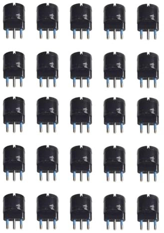 Adattatore da Viaggio con Presa Schuko 10A/16A 2P+T a Spina Elettrica 16A 3 pin, Adattatore Bipasso a Attacco Italiana 16A (25 Pezzi, Nero)