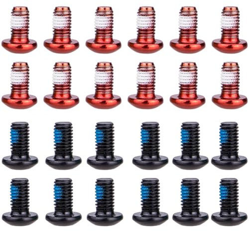 NHQZ [24 Pezzi T25 Titanio Ti Bolt per rotori del Freno a Disco della Bicicletta Freni a Disco MTB Viti per Disco Freno MTB Kit di bulloni rotore in Titanio per Bicicletta MTB Noir et Blanc Leggero