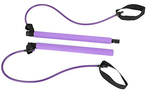 Tragbares Bar Kit mit Widerstands Band, Yoga ÜBungsbar für Heimgymnastik mit Fuß Schlaufe für das KöRper Training