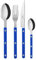 Sabre Paris | Ensemble de Couverts de Table 4 pièces Bistrot, Couleur Bleu Outremer et Finition Brillante. Comprend Couteau, Fourchette, cuillère à Soupe et Petite cuillère en Acier Inoxydable.