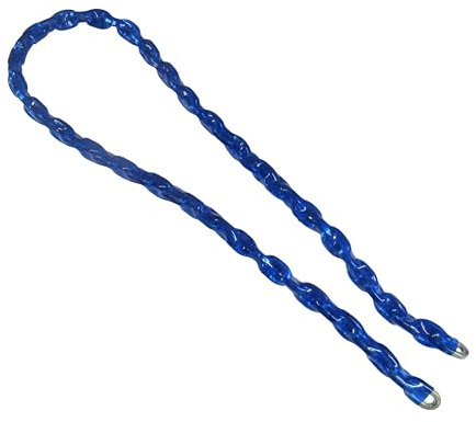 Strong Heavy Duty Security Chain (Hardened Steel Links Blue Plastic Coated Anti Theft) (10MM Diameter Chain Link, 1M Long Chain)