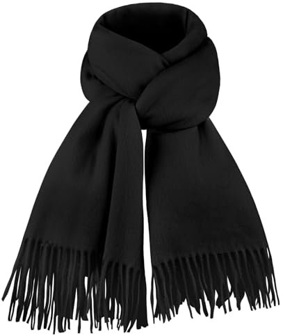 Chalier Fashion Damen Wollschal Pelzig und Hautfreundlich Weicher Winter schal Einfarbig Warme Quaste Damen schal Perfektes Weihnachts und Geburtstagsgeschenk für Frauen