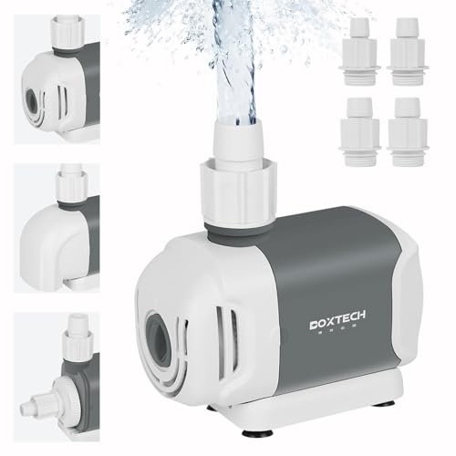 Boxtech Pompa Acquario 25W 1500L/H Potenza Elevata con Motore Rame 25dB, 3 Modalità di Aspirazione per Laghetti Grandi Fontane e Acquari Oltre 500L, Ceramica Anticorrosione