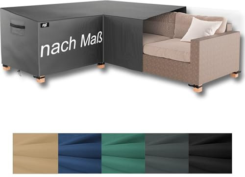 Epic Tube L-Form Abdeckung nach Maß, für Ecksofas, Rattansofas, Lounge, Outdoor Gartensofa, Qualität: Oxford 600D, wasserdicht mit versiegelten Nähten, Robustes Zubehör - Made in EU