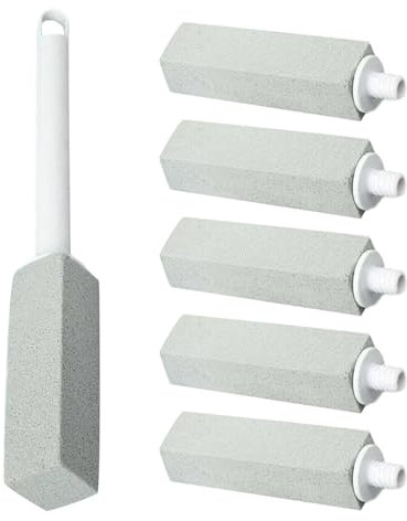 Fravsiu Bimsstein-Toilettenschüsselreiniger, Bimsstein-Reinigungsstein mit Griff | Kalkentferner - Entfernt kraftvoll Kalk und Flecken, Reinigungsbürste mit extra langem Griff für Kalkablagerungen,