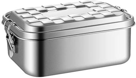 Dgayaeic Lonchera de acero inoxidable, lonchera de metal, a prueba de fugas, lonchera de metal con tapas para viajes y trabajo