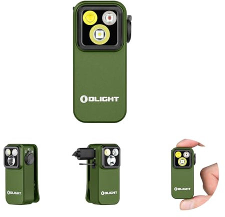 OLIGHT Oclip Pro Mini LED Taschenlampe mit Flutlicht, fokussiertes Licht und Rotlicht,500 LM helle USB-C wiederaufladbare Flashlight,IPX6 Clip Lampe kleine Blinklicht für Läufer Camping(Grün)