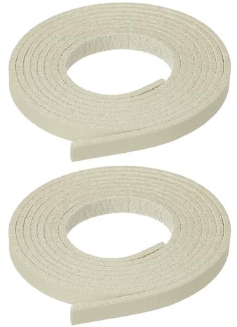 PATIKIL Lacet en Cuir Suédé Plat, 2 Pcs 1.09 Yard Bande en Cuir Synthétique Cordon en Cuir Fournitures DIY pour Fabrication De Colliers Bracelets Perles Bijoux Franges, Beige (5mm)