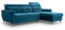 FurniShop24 Ecksofa mit Schlaffunktion und praktischem Bettkasten - Schlafsofa L Form 231x170 cm mit verstellbaren Kopfstützen und Sofamitschlaffunktion, Eckcouch Sally Türkis
