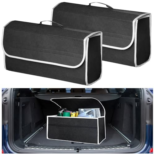 VAGCARS Auto Kofferraum Organizer, Rutschfester & Faltbarer Filz-Organizer, Kfz Box Kofferraum Toolbag Geeignet Stauraum für Werkzeug & Einkäufe, Universal für Alle Fahrzeuge (2 Stück)