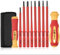 10-Piece VDE Insulated Screwdriver Set, Interchangeable Blades, Torx/Phillips/Slotted, with Storage Case