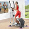 Neezee Elliptical Cross Trainer For Home Use, Ultra-Quiet Cross Trainer, 16 Levels of Magnetic Resistance, APP Compatible Elliptical Machine with Pulse Sensors, LCD Display, 120KG Capacity (Silver)
