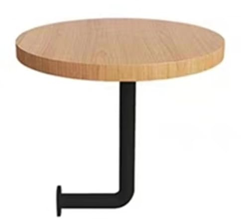 Failjierue L Förmiger Bistro Kneipen Couchtisch Mit Holzplatte Und Metallhalterung Aus Eisen, Einfacher, Der Wand Montierter, Runder Esstisch Beistelltisch Für Restaurants, Cafés(Style 8,35x45cm)