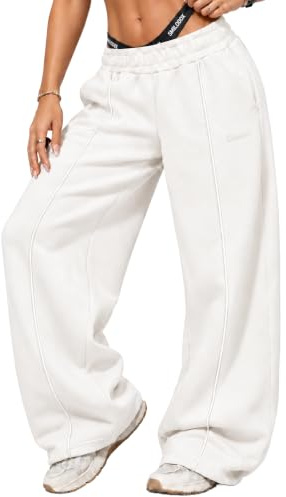 SMILODOX Jogginghose Damen Siara, Bequeme & stylische Freizeithose mit elastischem Bund und Seitentaschen, Trainingshose mit verstellbarem Beinabschluss im Oversize Fit, Für Fitness, Yoga & Freizeit