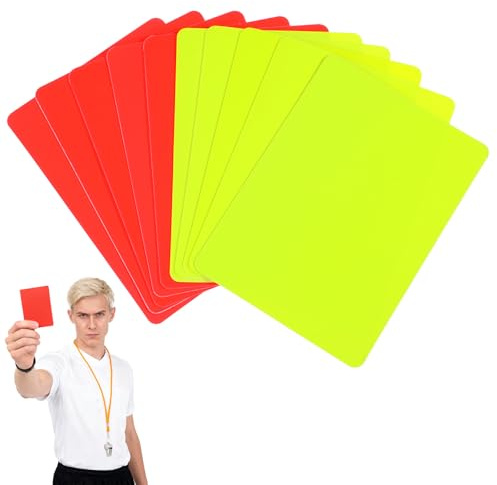 Cobee 10 stycken domarkort, röda och gula fotboll domarkort domarkort domartillbehör domarverktyg fotboll referee-kort för fotbollsspel skolsport
