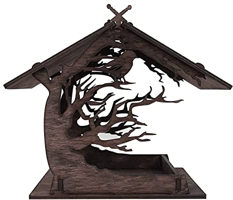 2026 Vogeltränke Feeder Garden DIY Home Balkon Pet Courtyard Villa Wooden Patio & Garden (Brown, One Size)