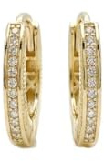 Suzan Gold® 375 Echtgold Creolen Damen mit Zirkonia Pavé, klassisch elegant für Alltag und besondere Anlässe, zeitloses Design, nickelfrei wasserfest Geschenkidee – Luminelle Pavé