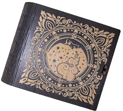 Hangsu Tarotkarten-Aufbewahrungsbox aus Holz, tragbar, Astrologie, Schmuckkästchen, Wahrsagung, Schatzhalter für Hexen, kleiner Schatzhalter