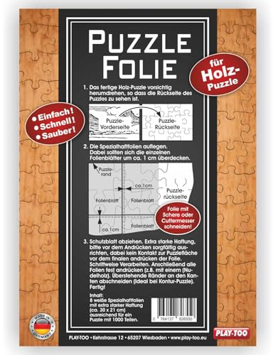 Generisch Puzzlefolie 8 Blatt - Puzzlekleber für Holzpuzzle