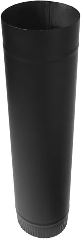 CORHAD Tuyau de Poêle à Bois et Cheminée Noir 125 MM Acier Inoxydable avec Connexion Sécurisée pour Usage Domestique Extension Tubage 0,5 M