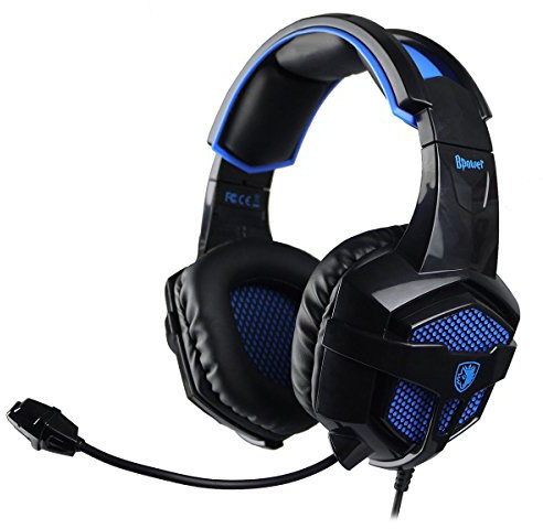 SADES sa-739 B Power PC Gaming-Stereo-Headset, Schwarz/Blau