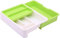 HornTide 3-in-1 Cutlery Tray Expandable Utensils Holder Plastic Kitchen Drawer Organizer for Silverware Storage and More - Green