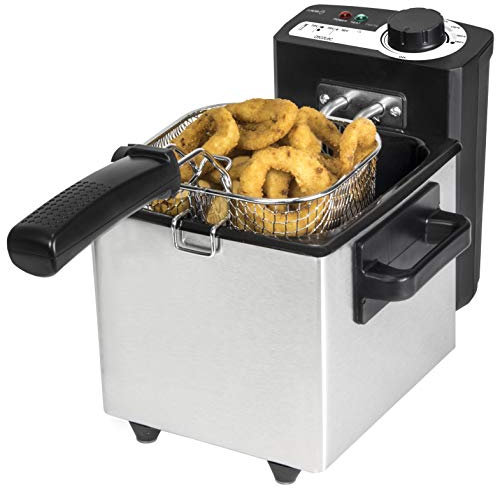 Cecotec Friteuse CleanFry - 1,5-3L, Temperatur bis 190 ªC, Wanne ist Geschirrspühlmaschinen tauglich, Filter OilCleaner. (1,5 L, Grau)