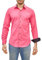 Subliminal Mode - Chemise Homme Bicolore uni Manches Longues Coupe Slim Business RN44,L,Rose Fushia