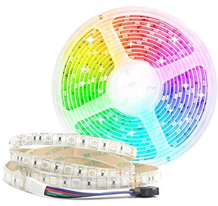 Arote 12V LED Strip RGB 300 LEDs 5M 5050SMD Streifen Lichtband Band Lichterkette Leiste Innen Aussen Deko, RGB, 60leds/M, IP65 wasserdicht