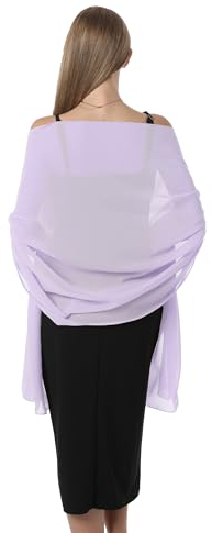 Chiffon Schals und Wraps für Abendkleider Frauen Elegant Weich Schal Braut Schal Hochzeit Stola, Flieder (Chiffon), Einheitsgröße