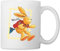 Spreadshirt Felix Der Hase Huepft Mit Schulranzen Tasse, One size, Weiß