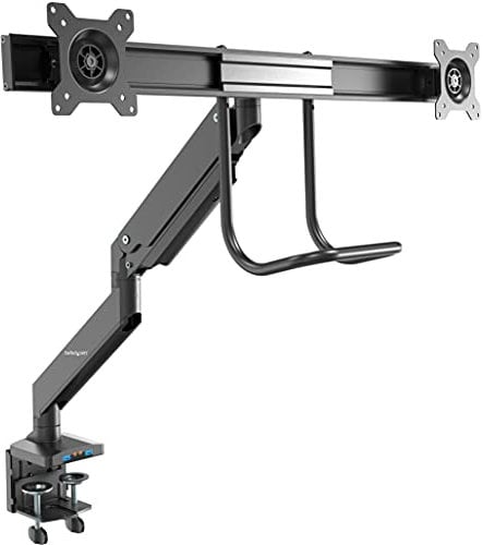 StarTech.com Brazo de Soporte de Montaje para 2 Monitores VESA de 17IN a 32IN - 2 Puertos USB 3.0 - Instalación por Grommet o Mordaza