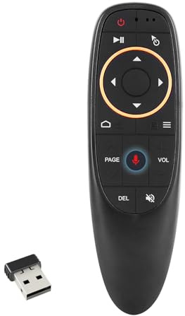 2.4G Voice Air Fly Mouse,EASYTONE Wireless Voice Remote Control 6 Axis Gyroscope IR Learning Air Remote Mouse for Android TV Box/Nvidia Shield/PC/Projector/Windows/MAC OS