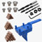 Angzhili 44Pcs/Set Woodworking Doweling Jig Kit 6/8/10 mm Handheld Wood Drilling Doweling Hole Saw Tools,Drill Guide Kit for Joinery Doweling Jig Hole Saw Tools (Blue)