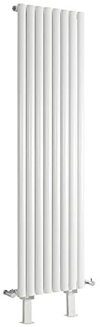 Milano Aruba White Vertical Single Oval Panel Radiator Feet - 1600mm x 472mm