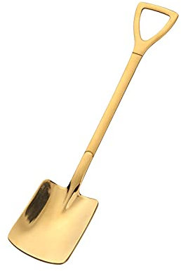 YZDKJ Edelstahl Vintage Spaten Löffel Kreative Küche Haushalt Kaffee Shavel Goldbeschichtete Dessert Kuchen Wassermelone Spade Löffel (Color : Gold)